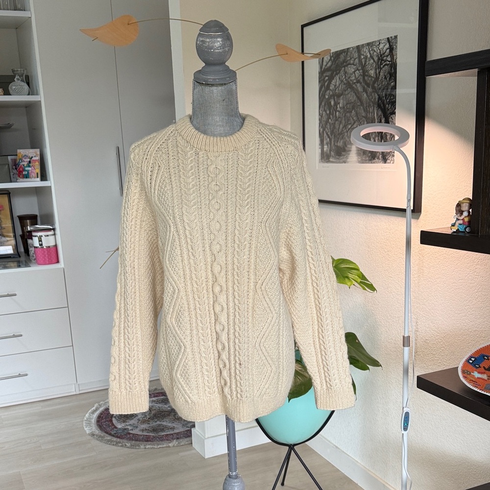 Scotland pure wool Cozy Cream Cable Knit Sweater